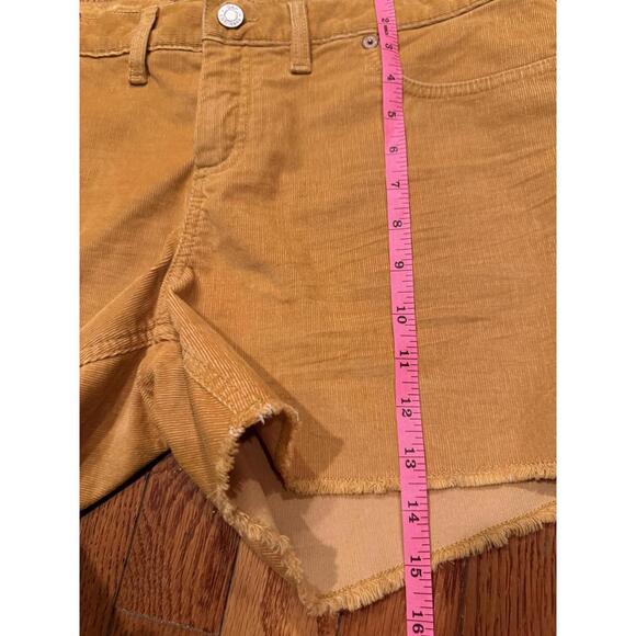 NWT GAP Women's Corduroy Shorts Size 12 Golden Yellow Mustard Frayed Hem - Picture 5 of 6